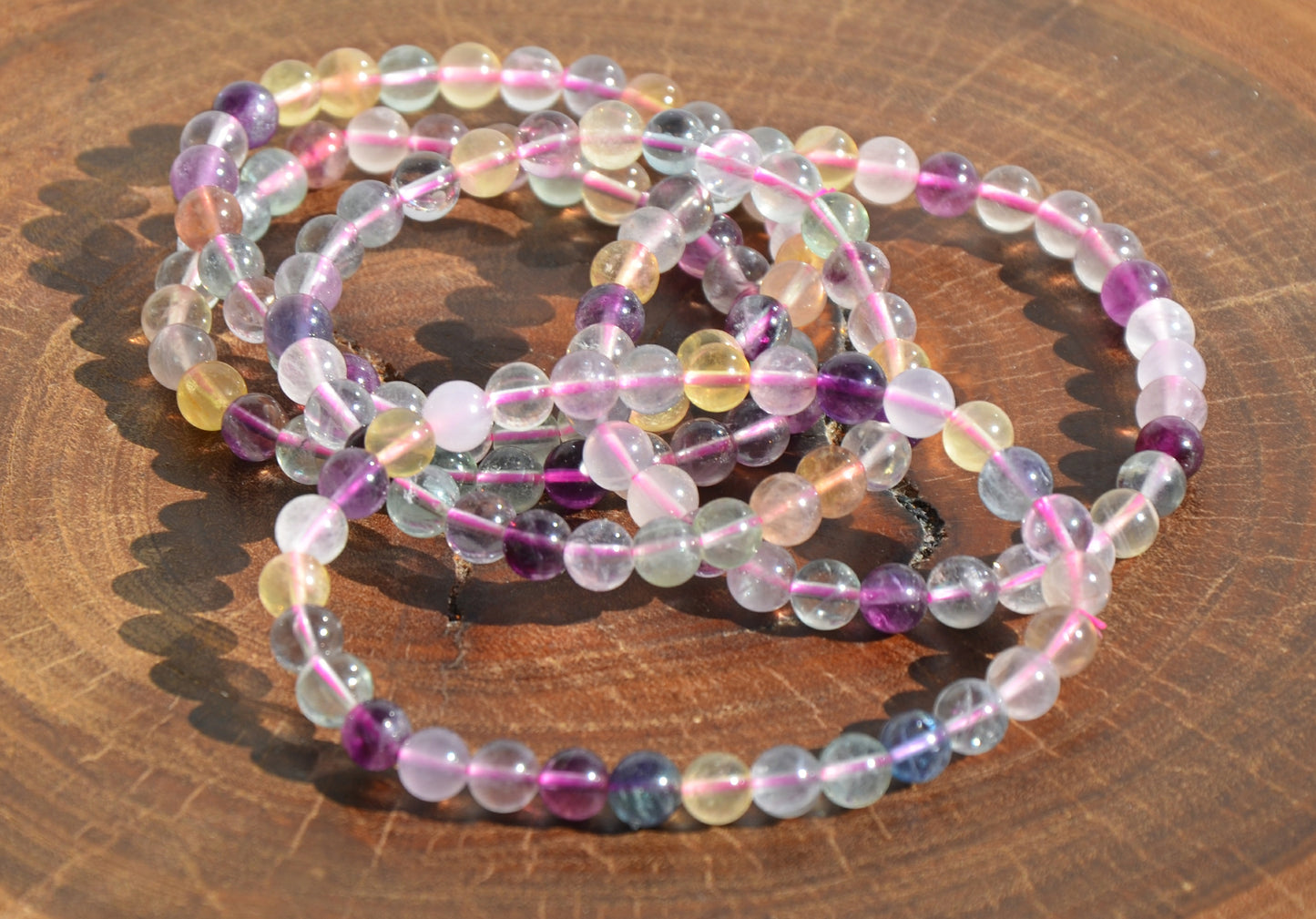 Light Colour Mixed Fluorite - Stretch Bracelet