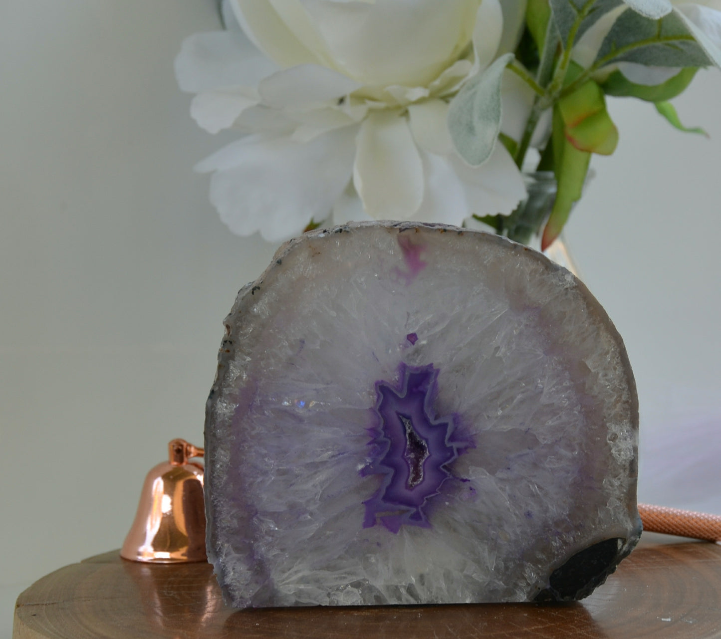 Purple Agate Crystal Tealight Candle Holder