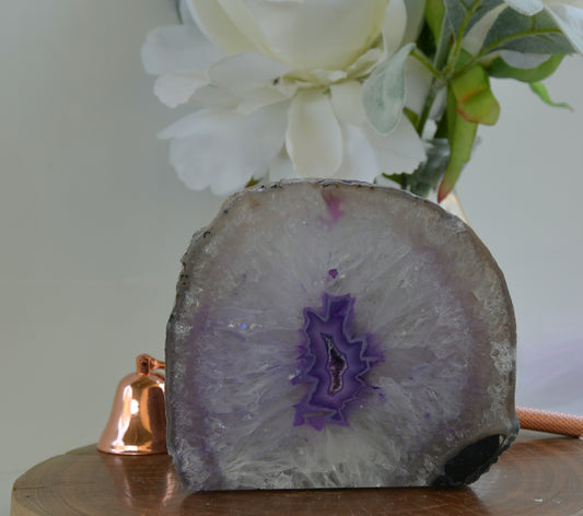 Purple Agate Crystal Tealight Candle Holder