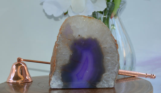 Purple Agate Crystal Tealight Candle Holder