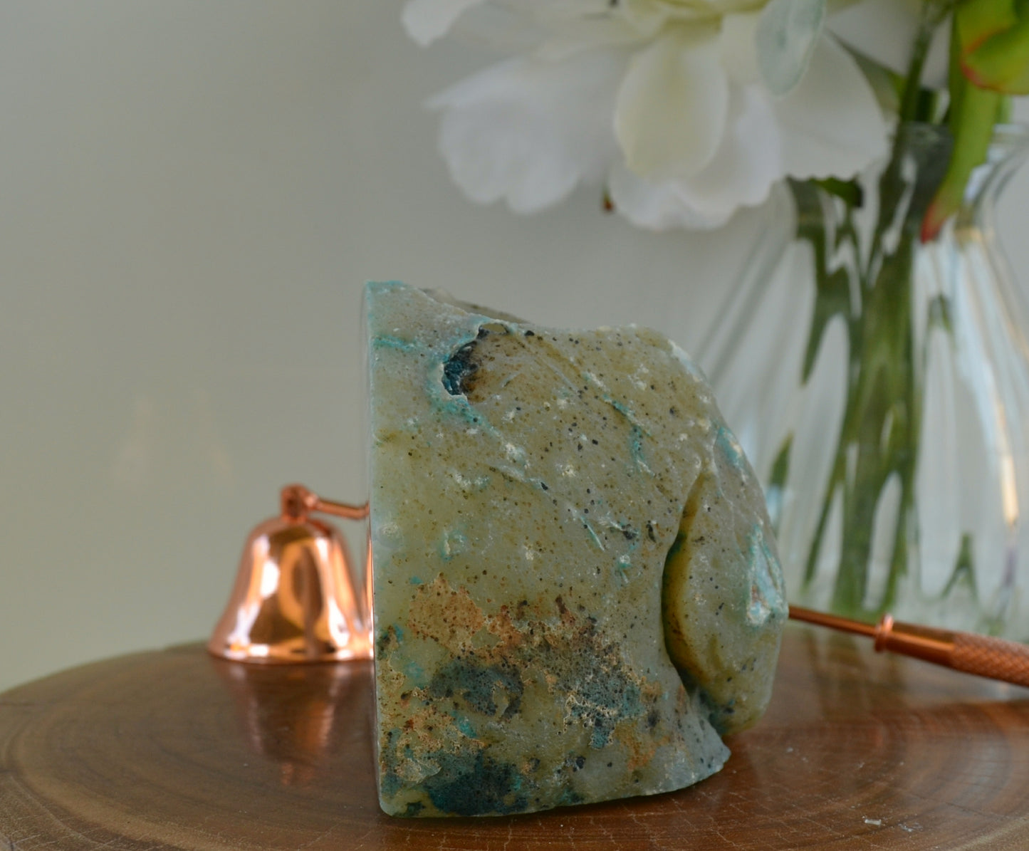Teal Agate Crystal Tealight Candle Holder