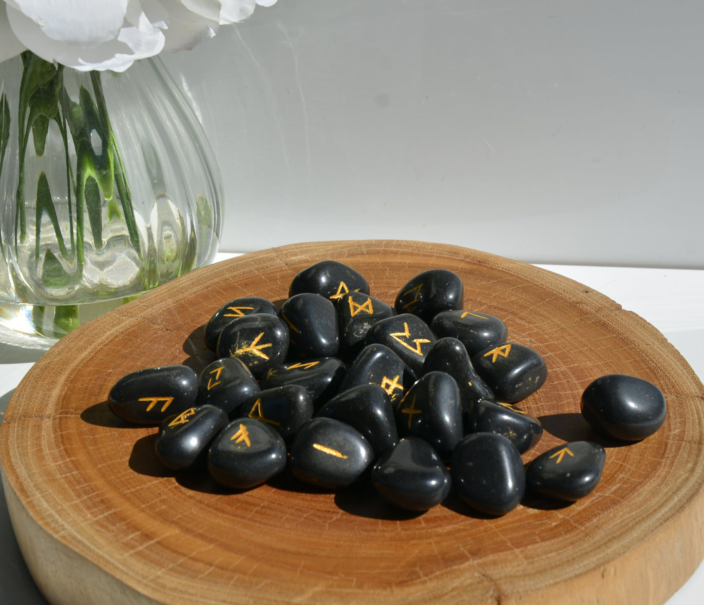 Runes - Black Agate Crystal
