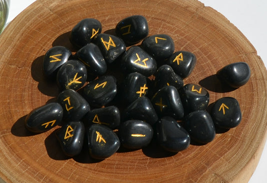 Runes - Black Agate Crystal