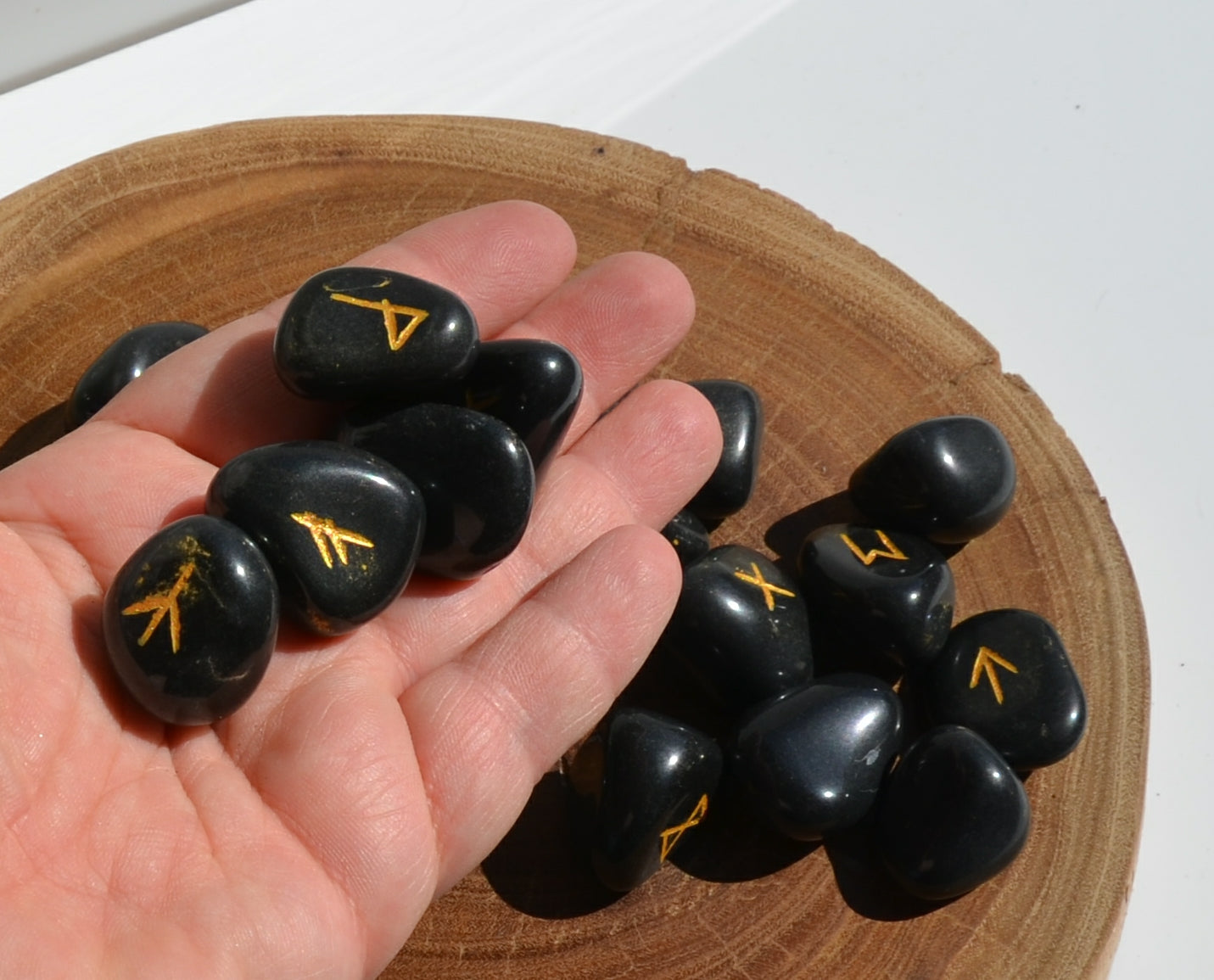 Runes - Black Agate Crystal