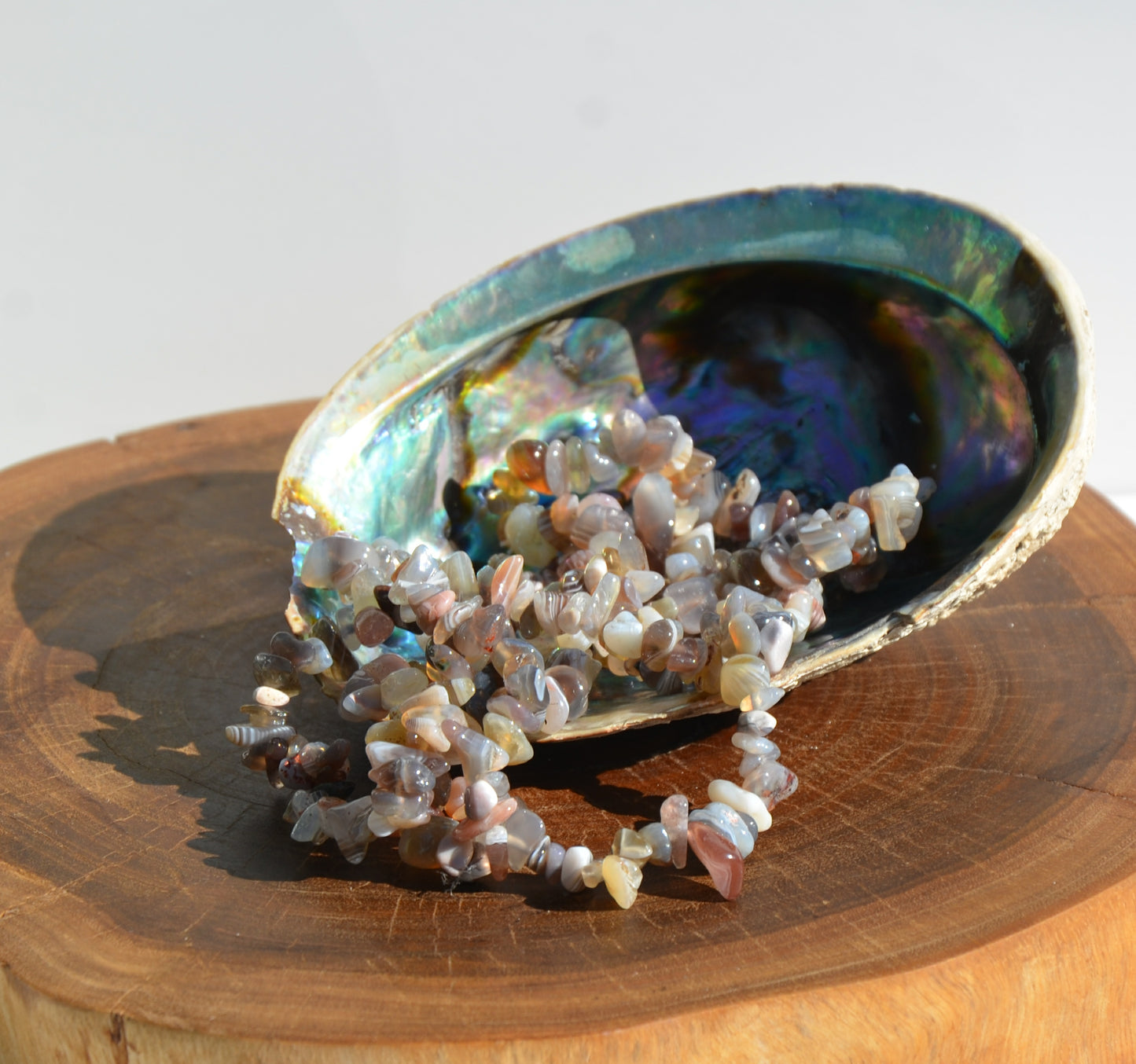 Botswana Agate Stretchy Chip Bracelet