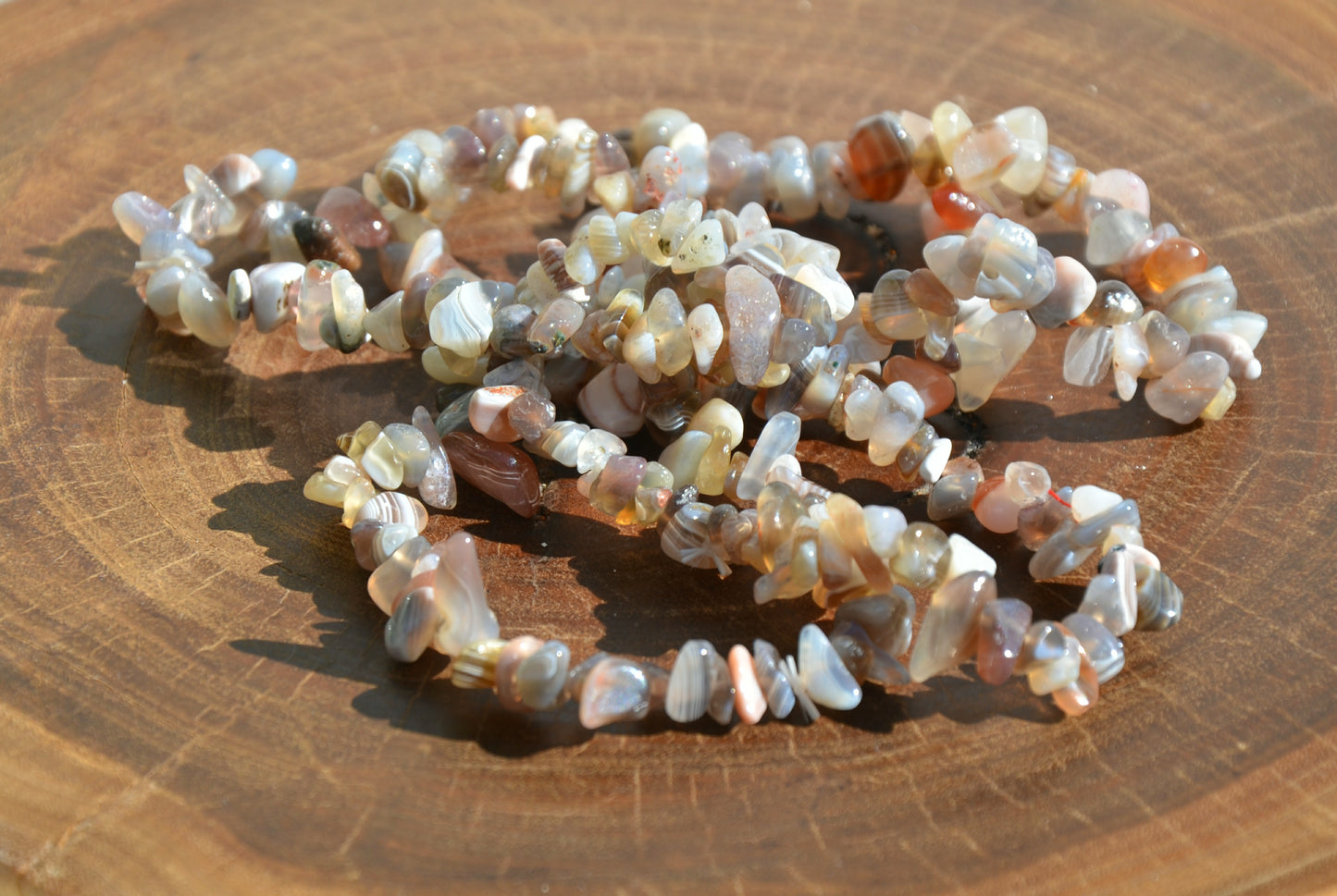 Botswana Agate Stretchy Chip Bracelet
