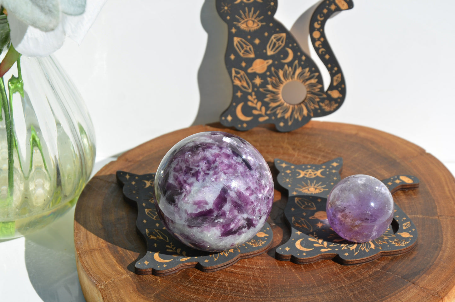 Cat Crystal Sphere Holder
