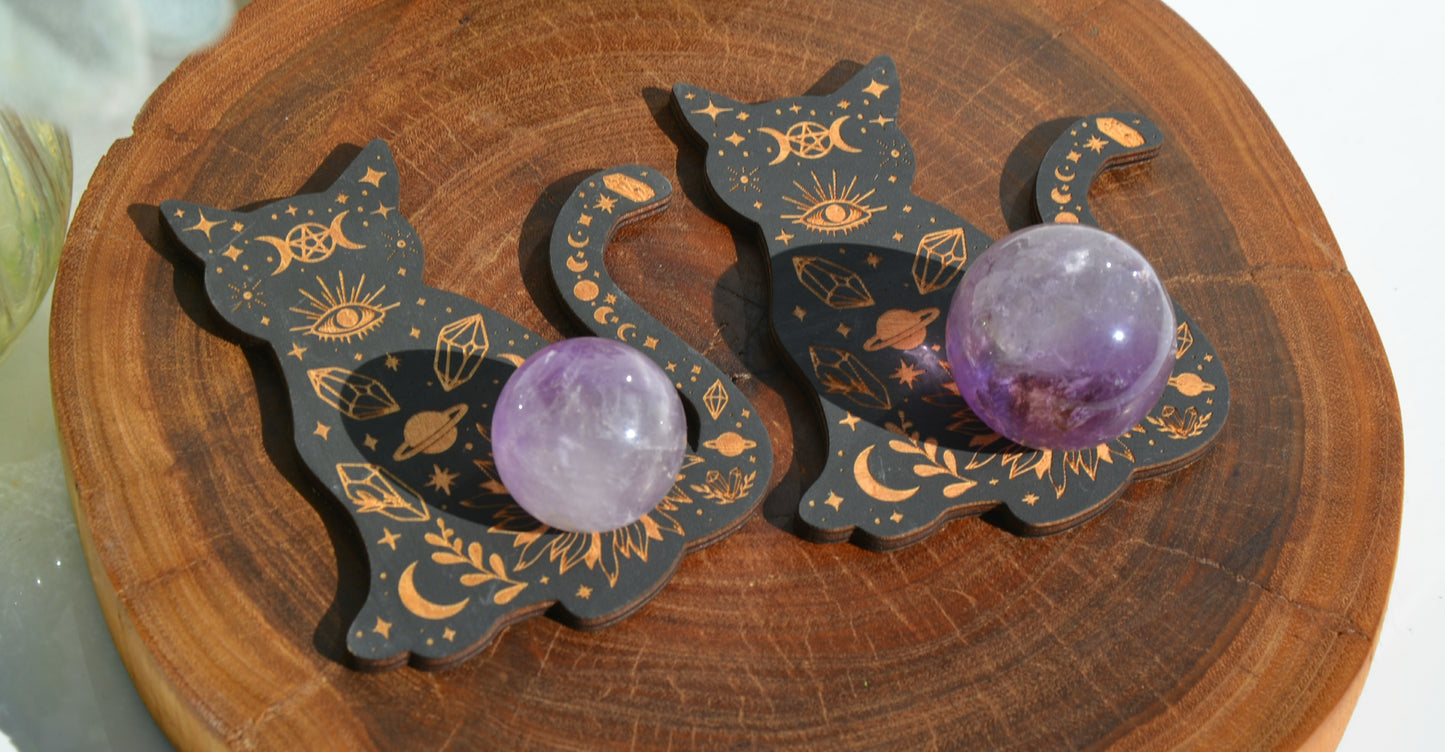 Cat Crystal Sphere Holder
