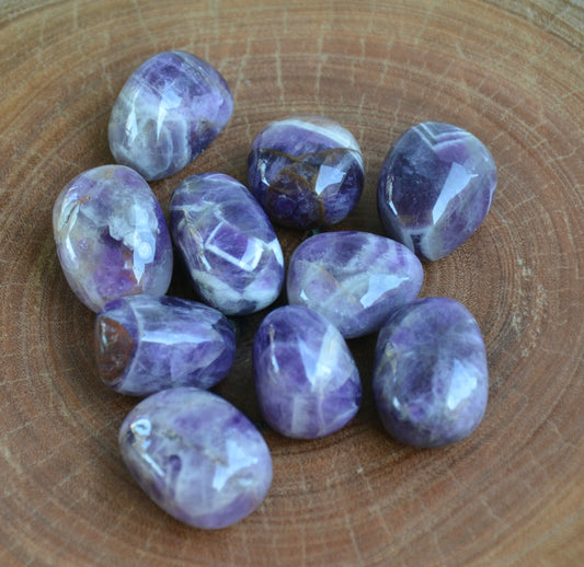 Chevron Amethyst Tumbles
