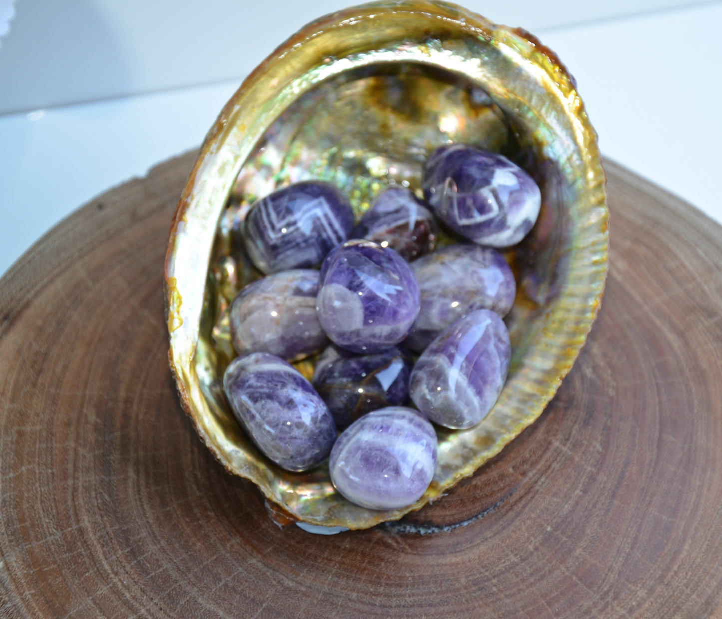 Chevron Amethyst Tumbles