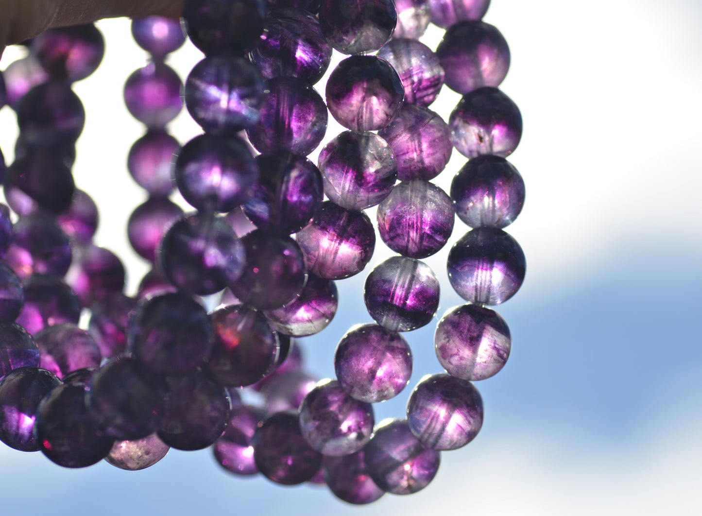 Dark Purple Fluorite - Stretch Bracelet