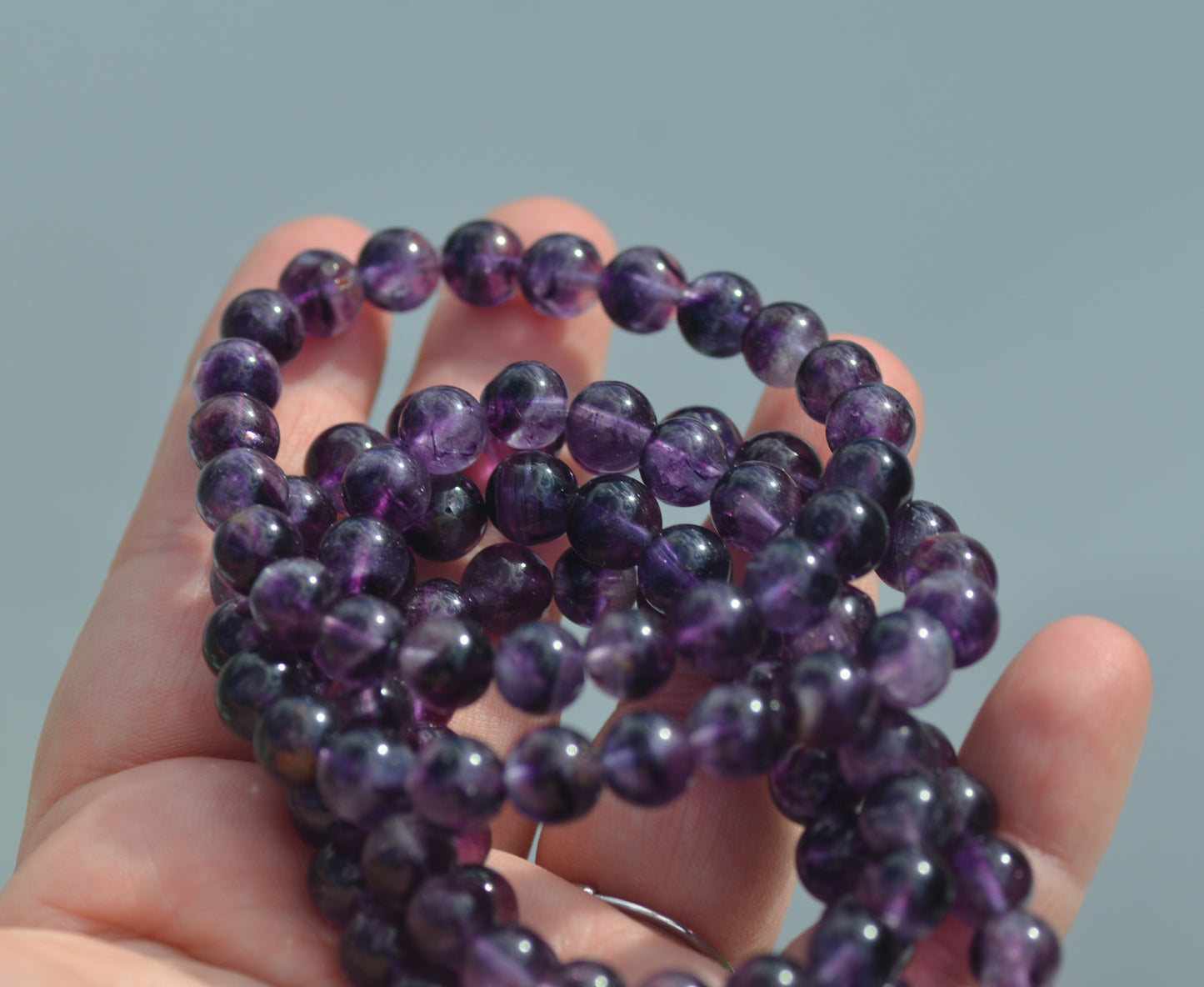 Dark Purple Fluorite - Stretch Bracelet