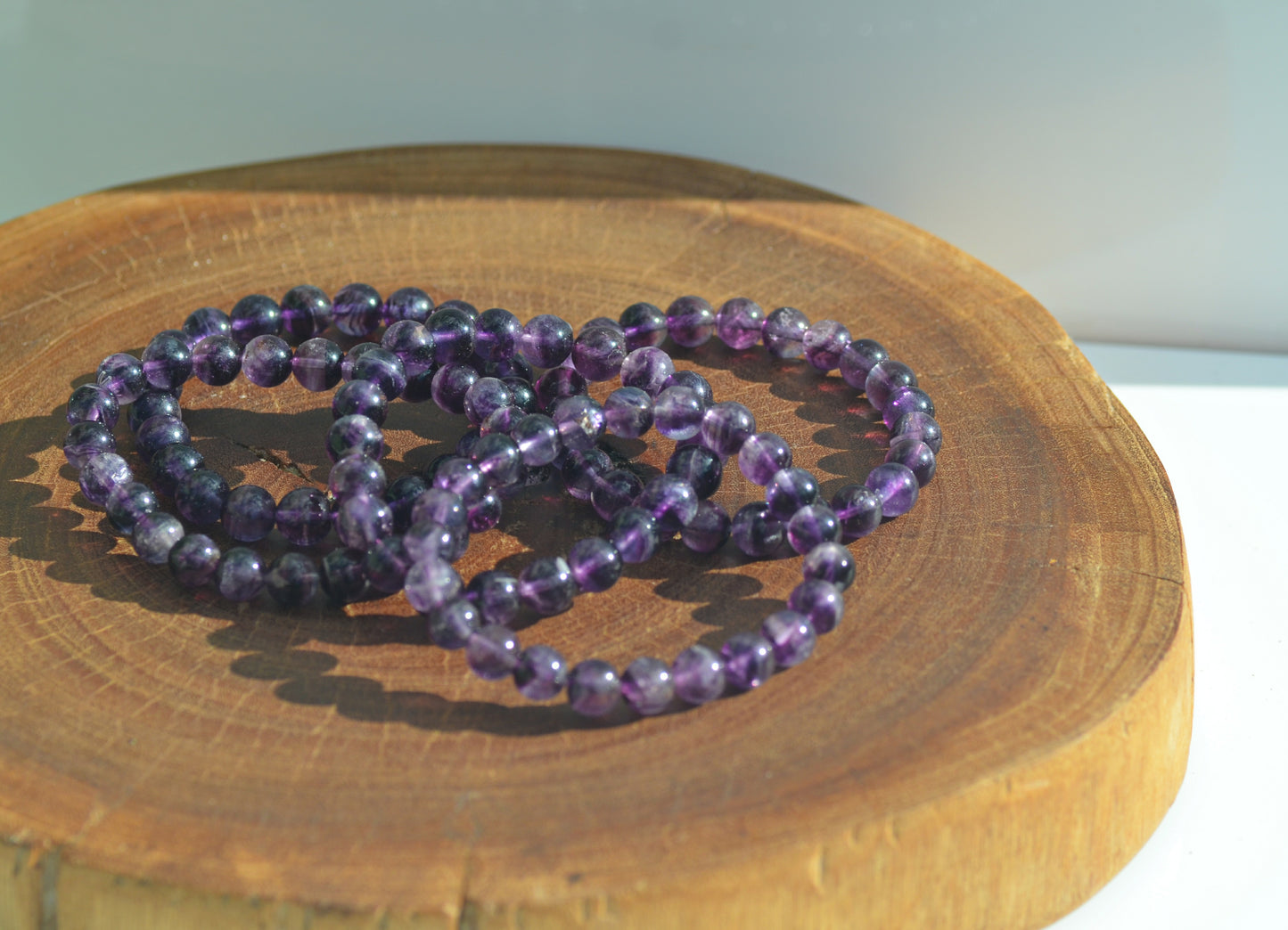 Dark Purple Fluorite - Stretch Bracelet