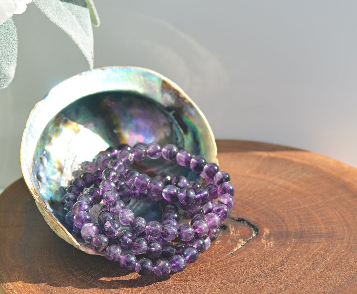 Dark Purple Fluorite - Stretch Bracelet