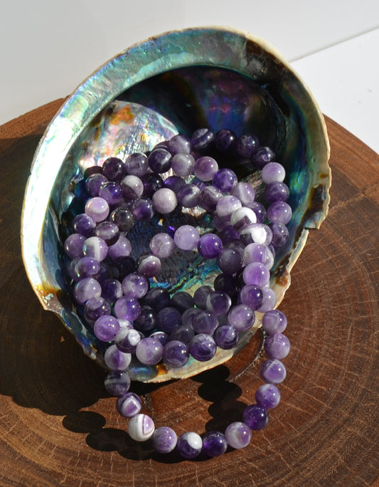 Chevron Amethyst Stretch Bracelet