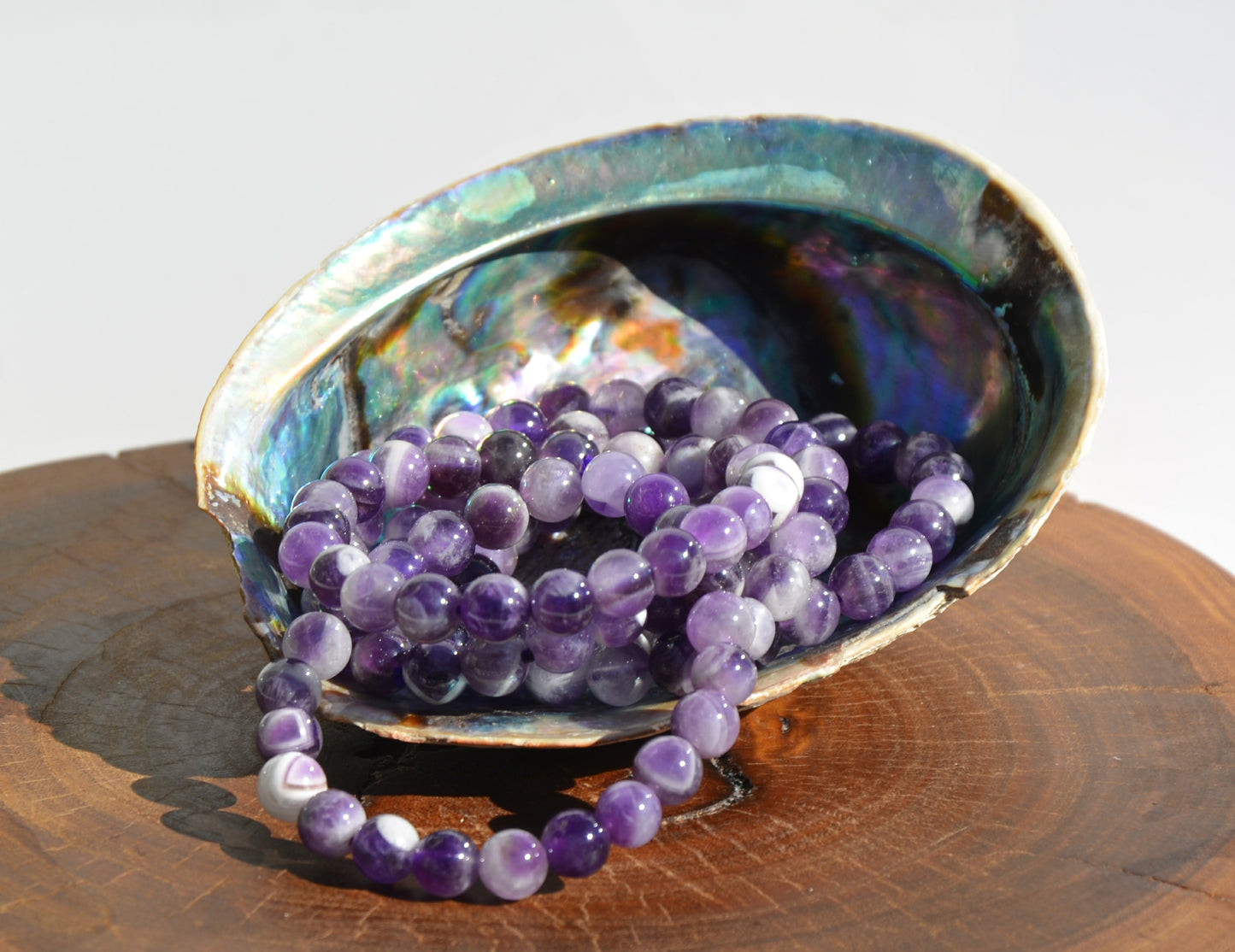 Chevron Amethyst Stretch Bracelet