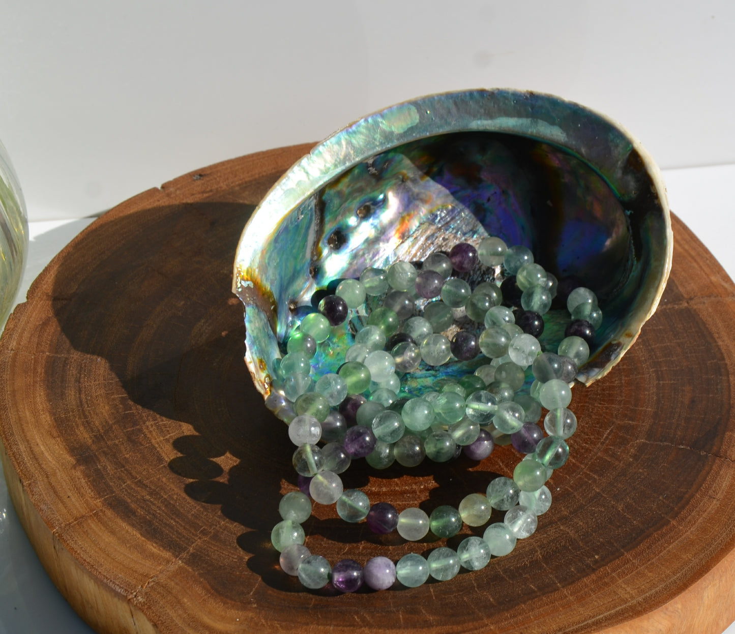 Mixed Green and Purple Fluorite - Stretch Bracelet