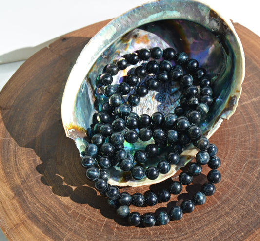 Blue Tigers Eye (Hawks Eye) Stretch Bracelet