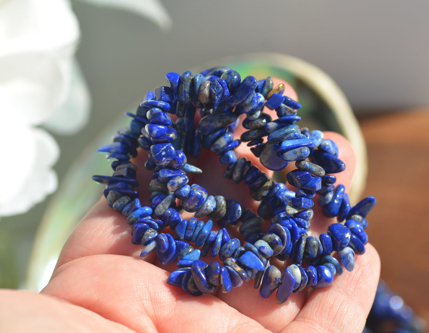 Lapis Lazuli Chip Stretch Bracelet
