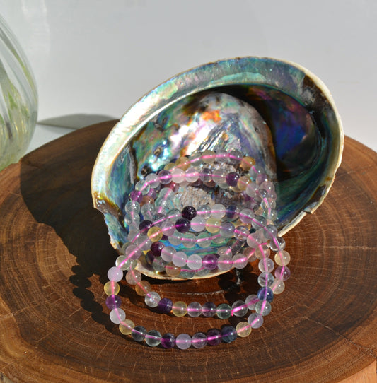 Light Colour Mixed Fluorite - Stretch Bracelet