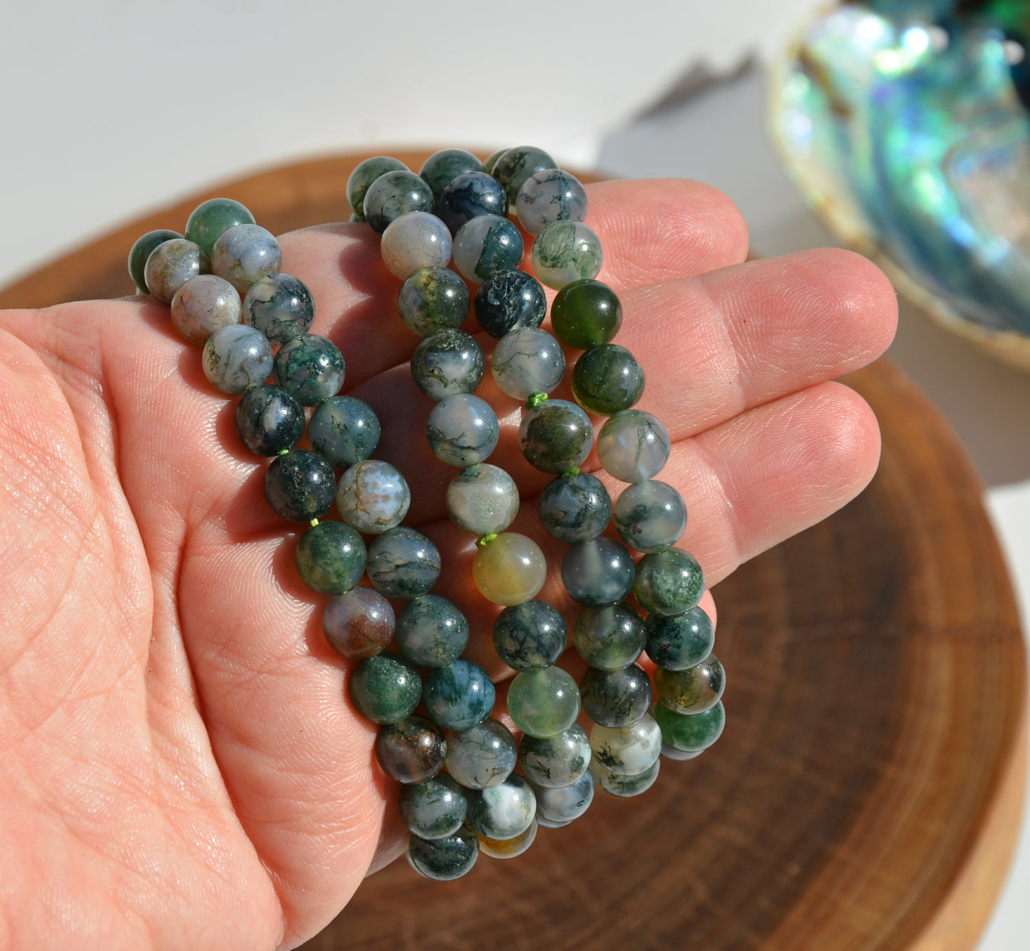 Moss Agate Stretch Bracelet