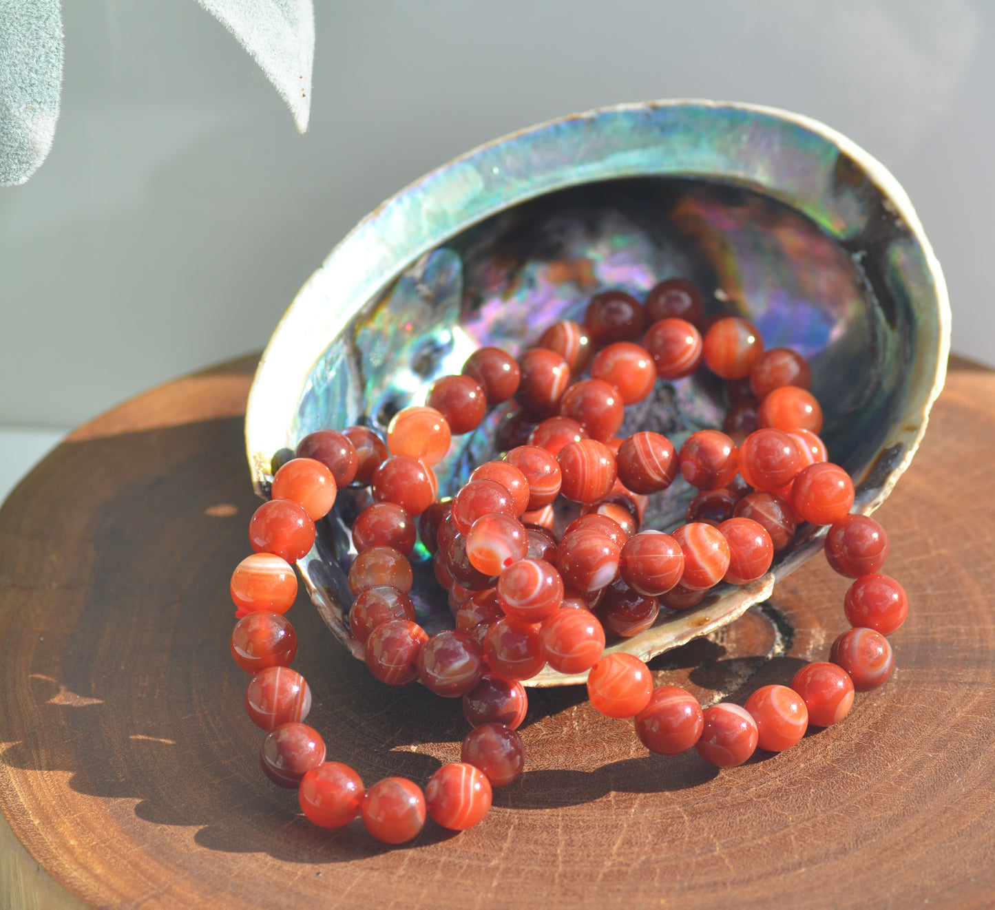 Orange Banded Agate Stretch Bracelet