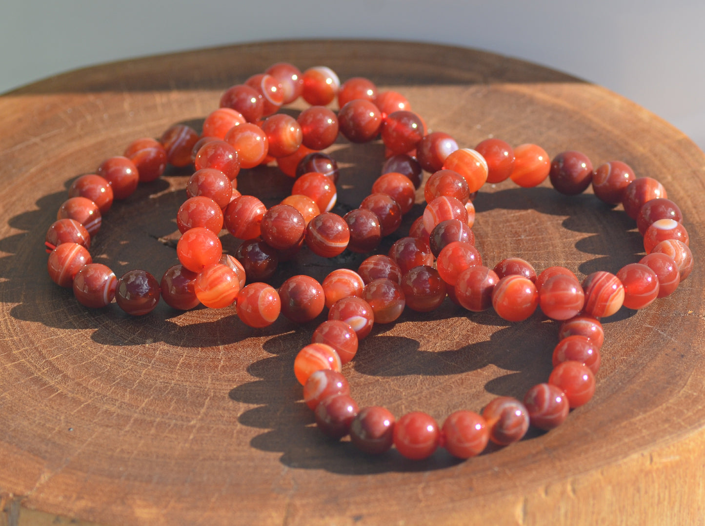 Orange Banded Agate Stretch Bracelet