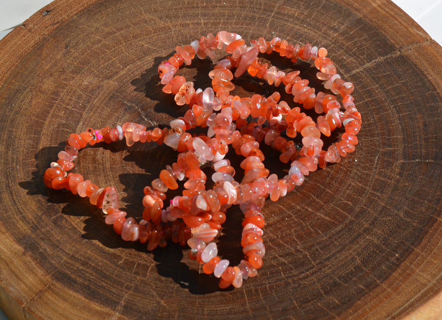 Orange Agate Chip Stretch Bracelet