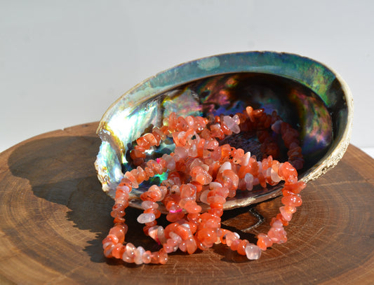 Orange Agate Chip Stretch Bracelet