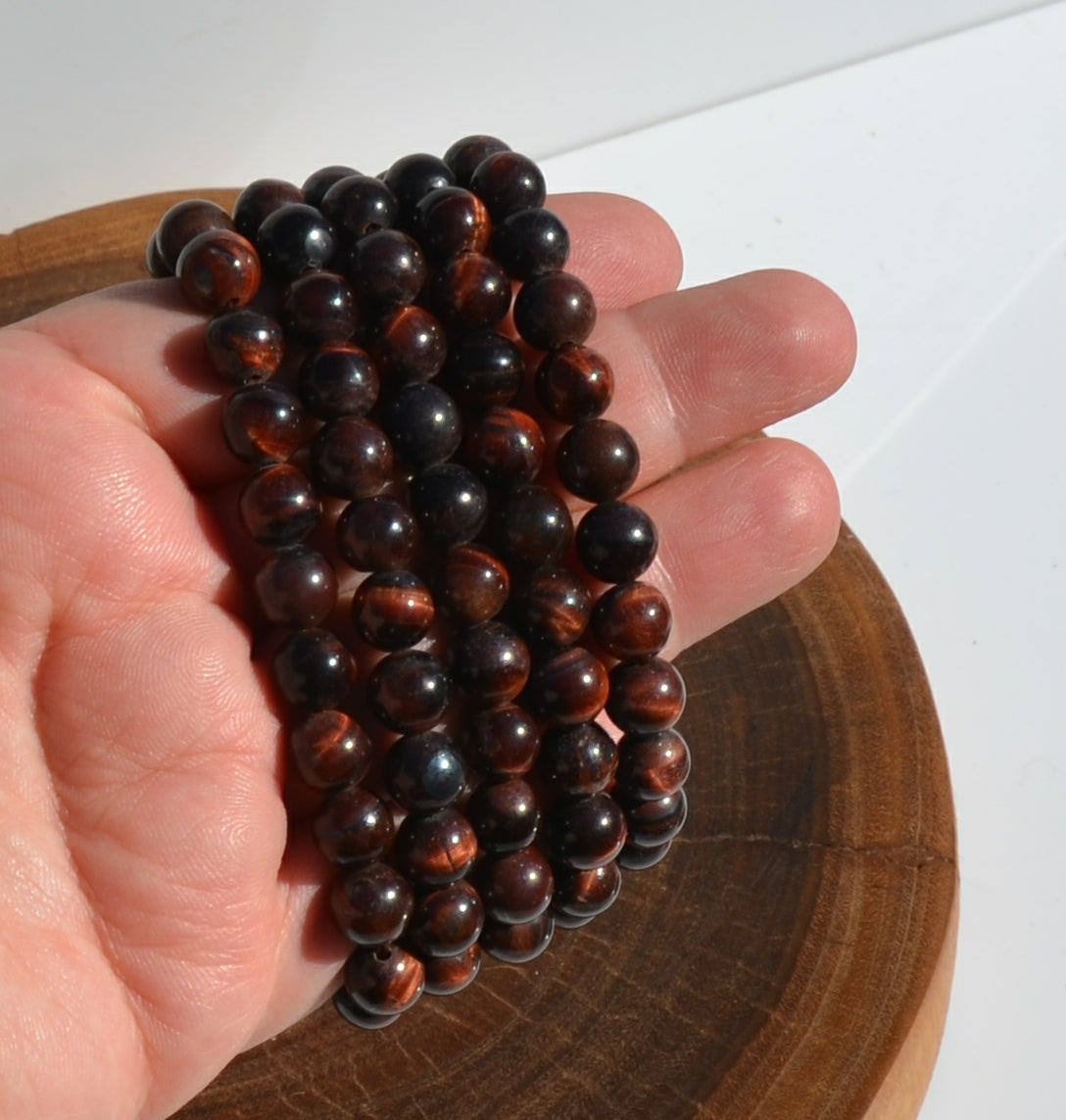 Red Tigers Eye Stretch Bracelet
